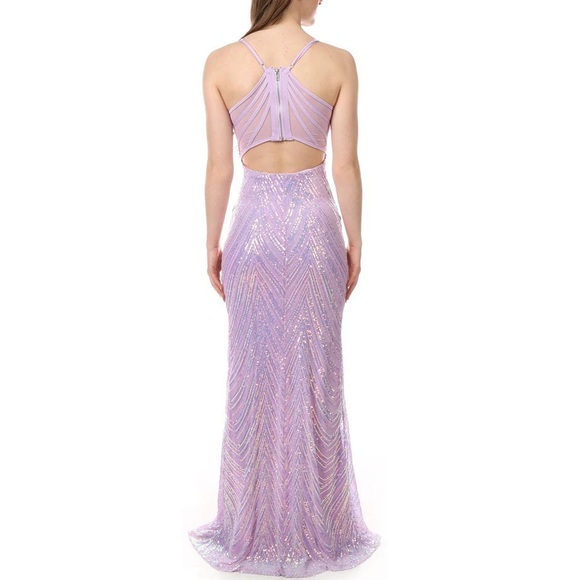 Beautiful Sequin Illusion Back Gown. Large. Never worn. NWT. - Picture 3 of 3